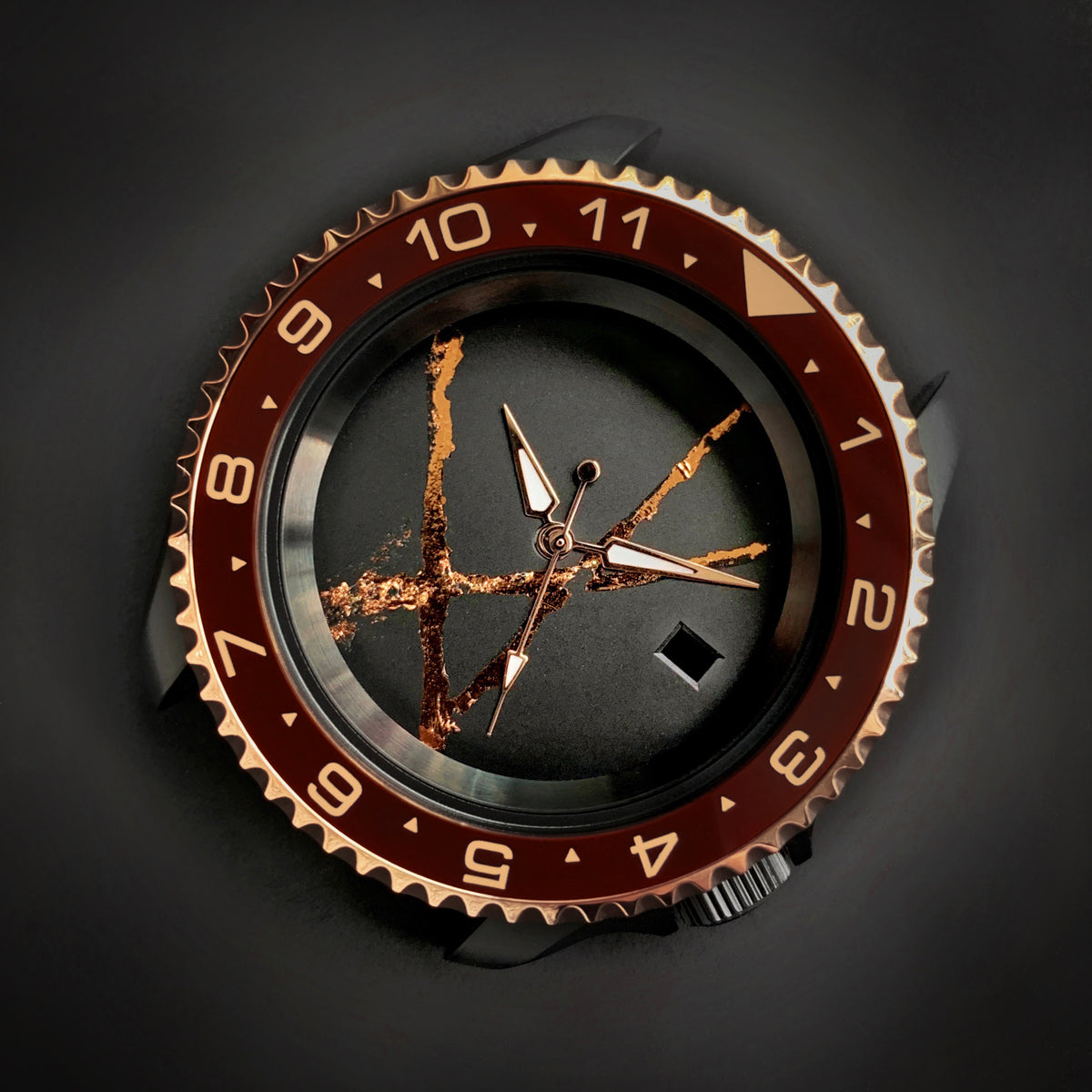 Ceramic Insert - SKX Dual Time Umber X Rose Gold