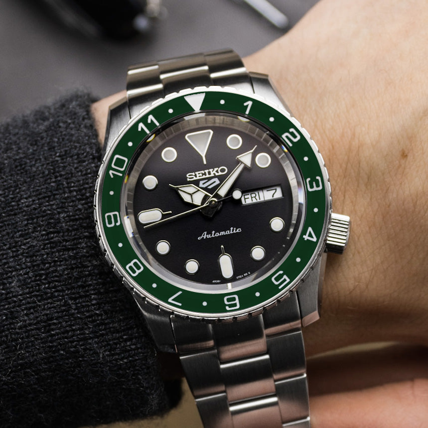 Sapphire Insert - SKX Dual Time Racing Green - Luminous Green
