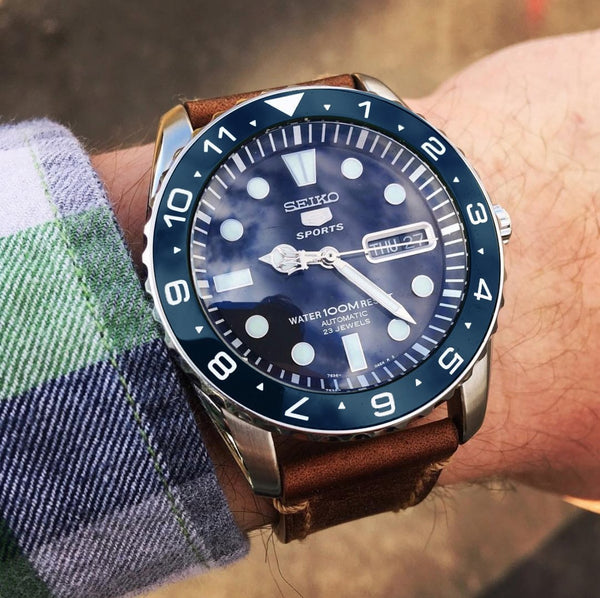Ceramic Insert - Urchin Dual Time Aegean Blue - DLW WATCHES