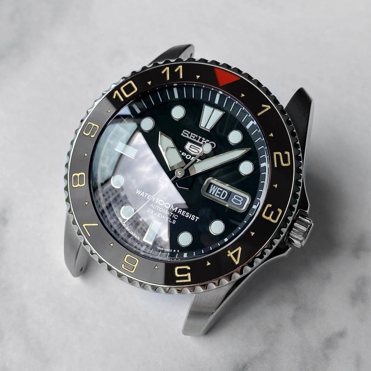 Ceramic Insert - Urchin Dual Time Red T Black X Gold