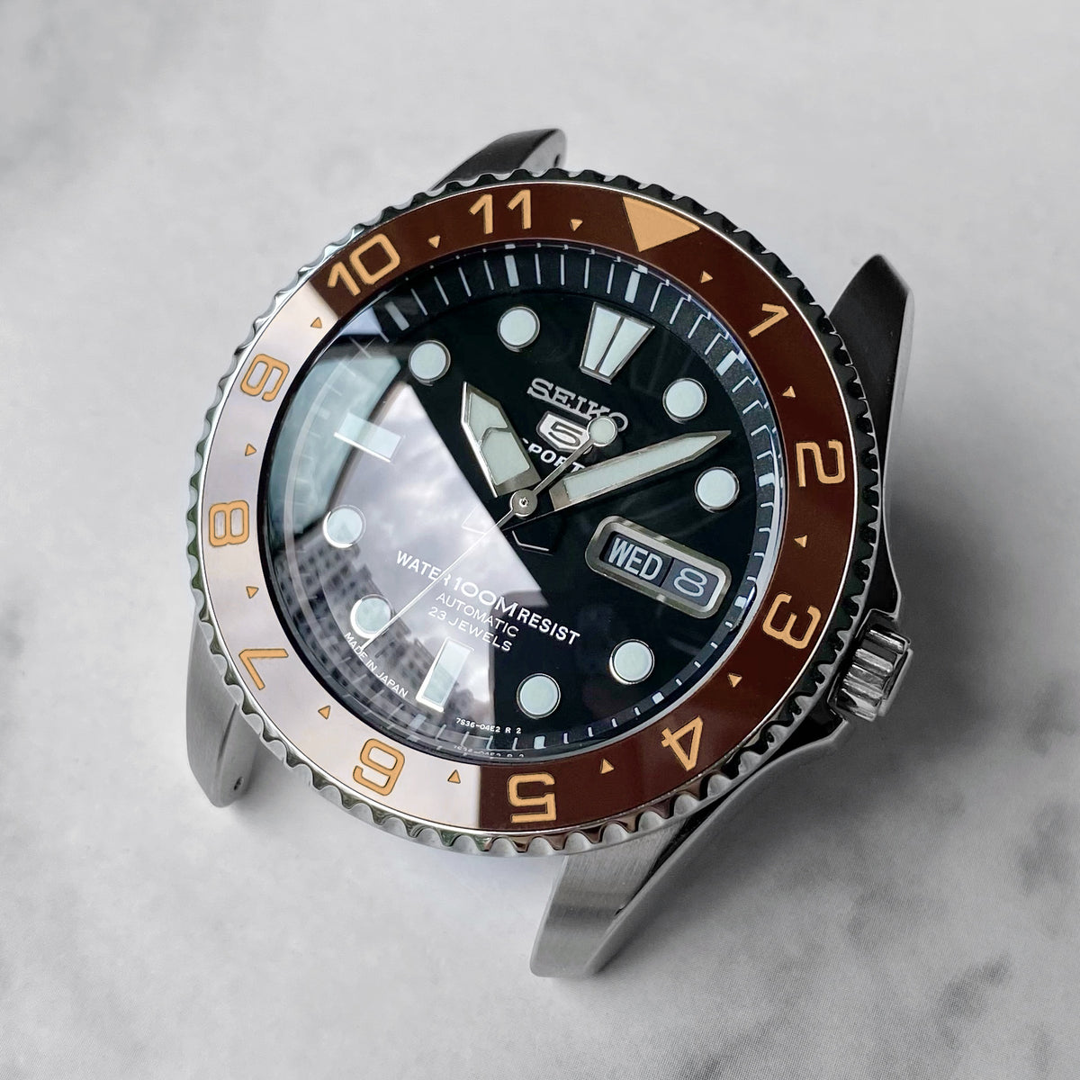 Ceramic Insert - Urchin Dual Time Umber X Rose Gold