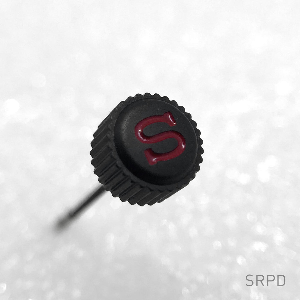 Crown - SRPD - Bead Blasted PVD Black - Red &quot;S&quot;