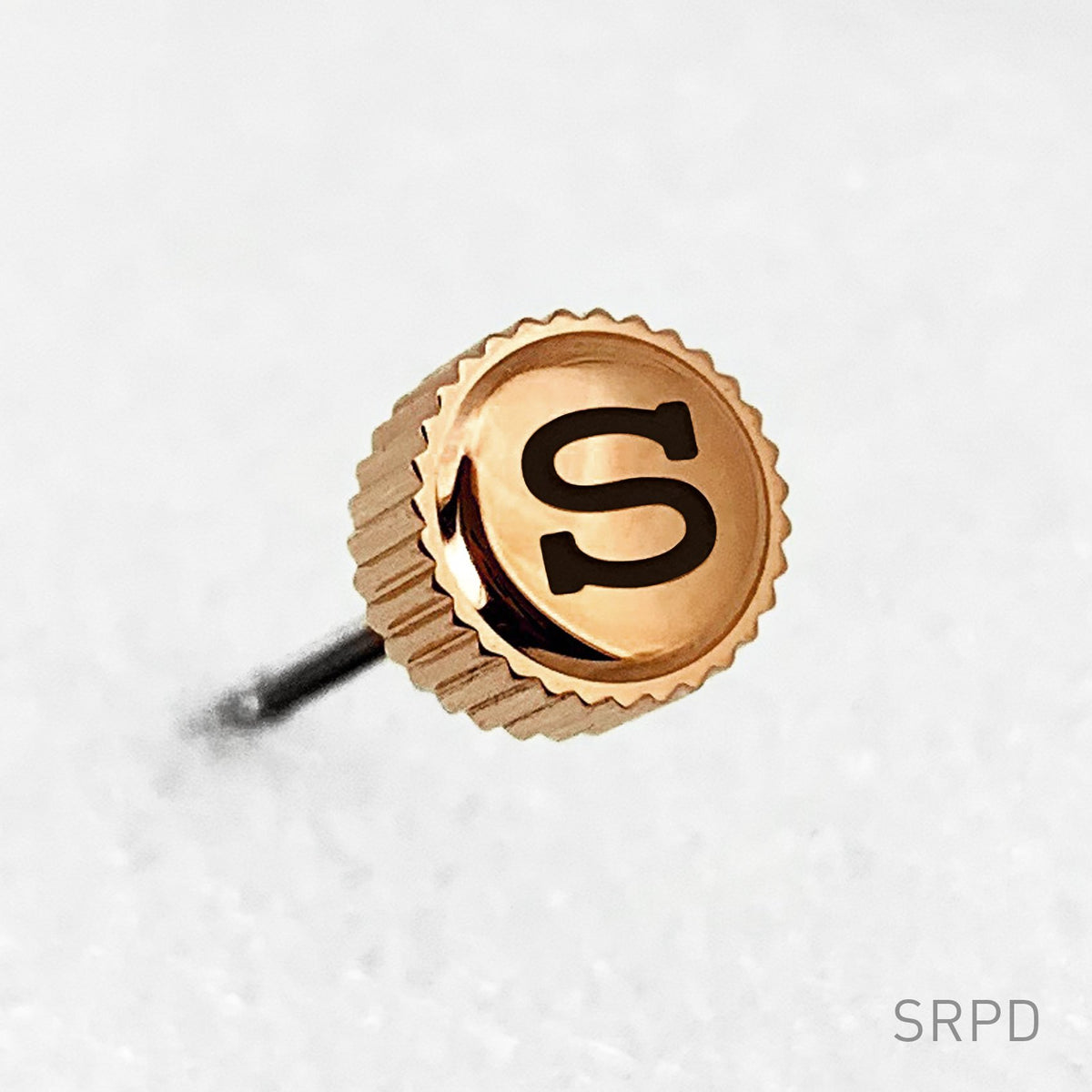 Crown - SRPD - Polished PVD Rose Gold - Black &quot;S&quot;
