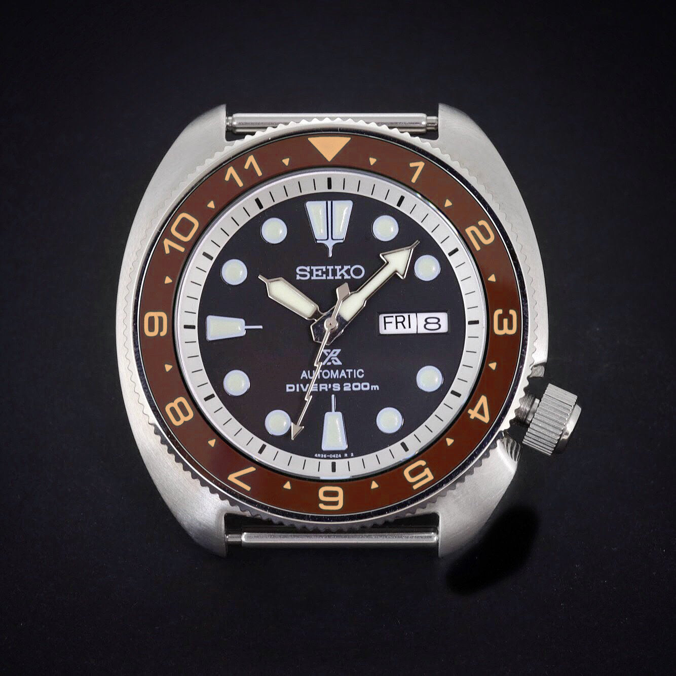 Ceramic Insert - SRP Turtle Dual Time Umber X Rose Gold