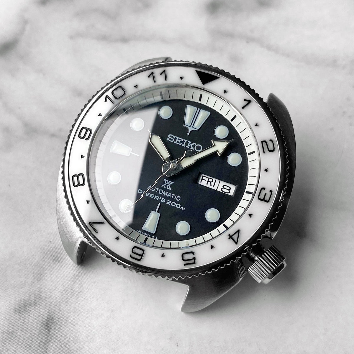 Ceramic Insert - SRP Turtle Dual Time White