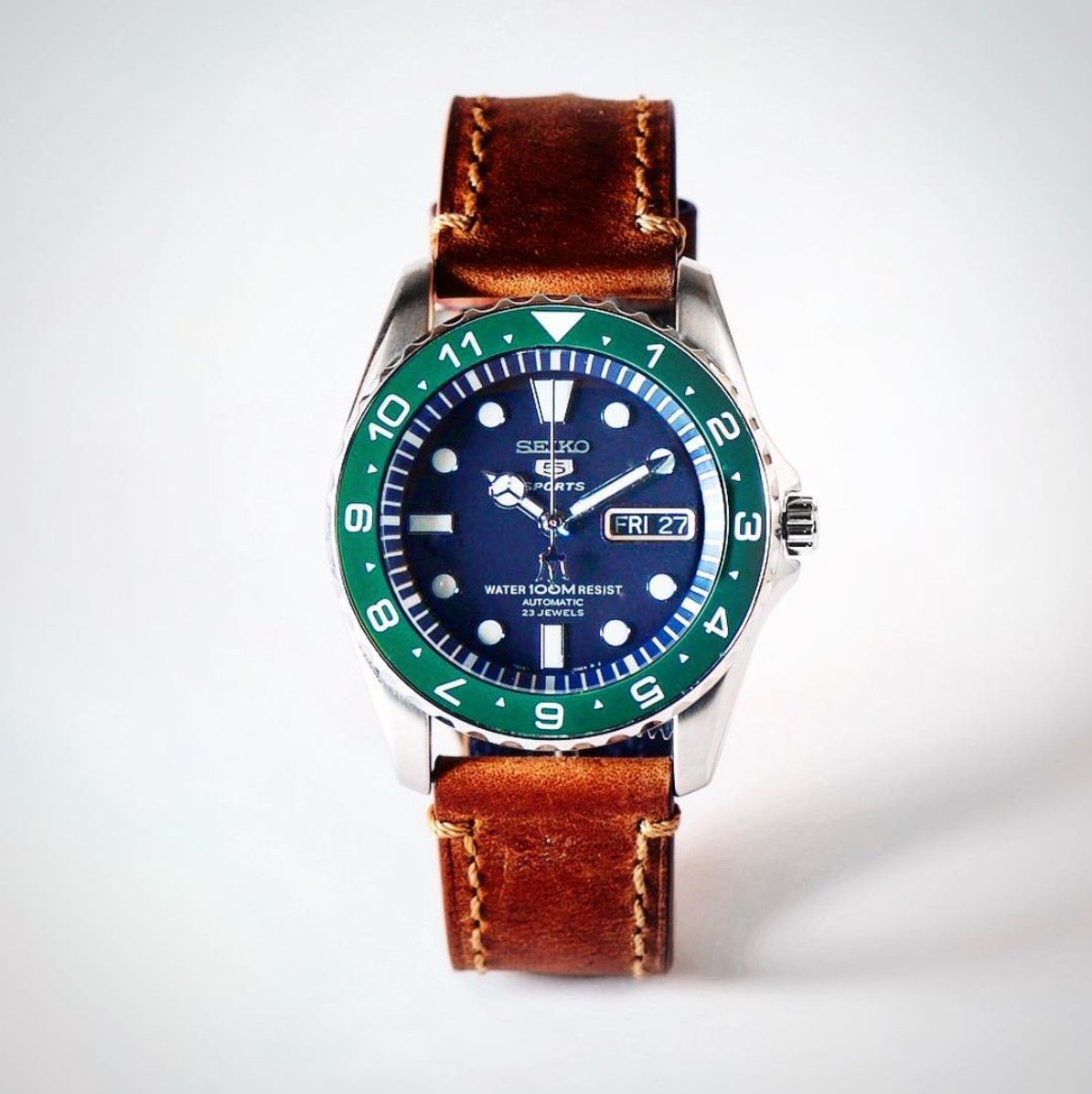 Ceramic Insert - Urchin Dual Time Green - DLW WATCHES
