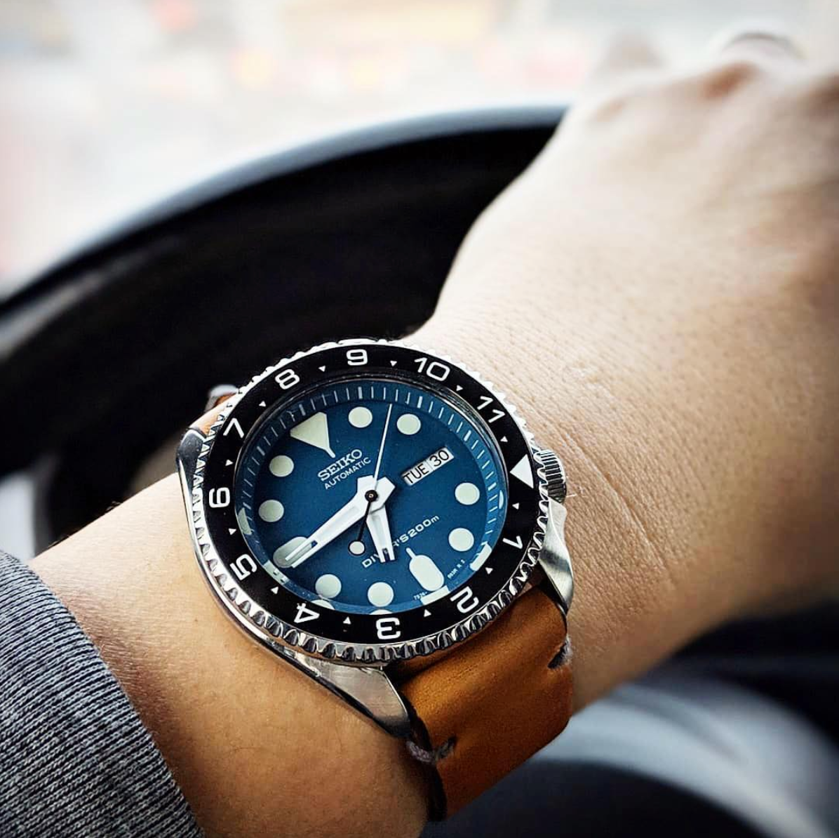 Ceramic Insert - SKX Dual Time Black - DLW WATCHES