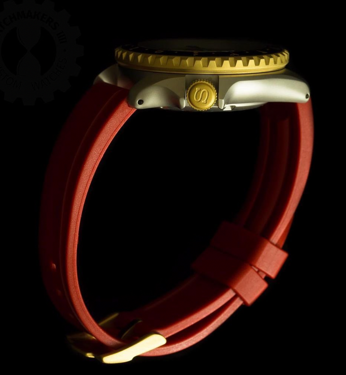 Crown - SKX007 - Bead Blasted Steel PVD Gold - "S"