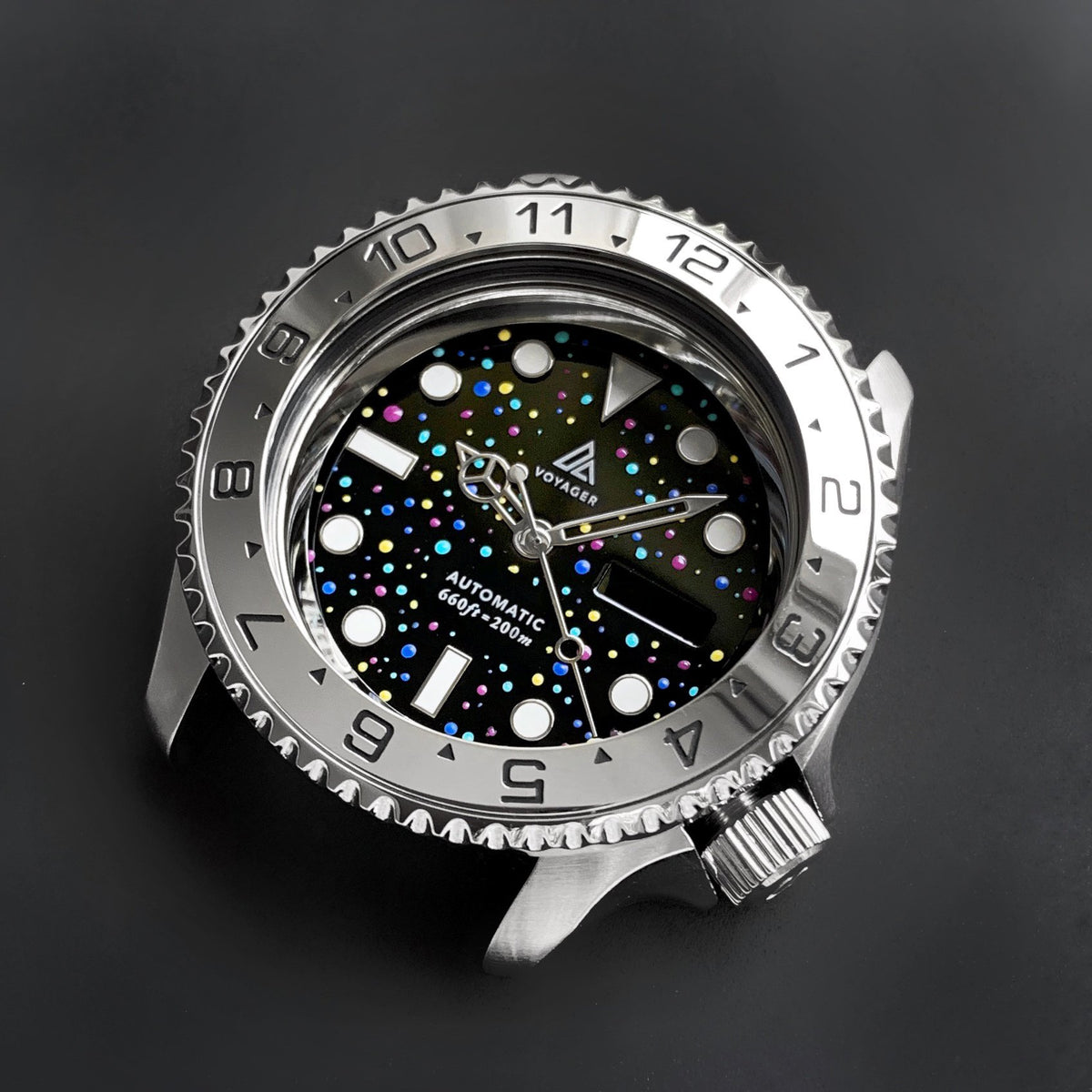 Steel Insert - 007 Dual Time - Polished Steel