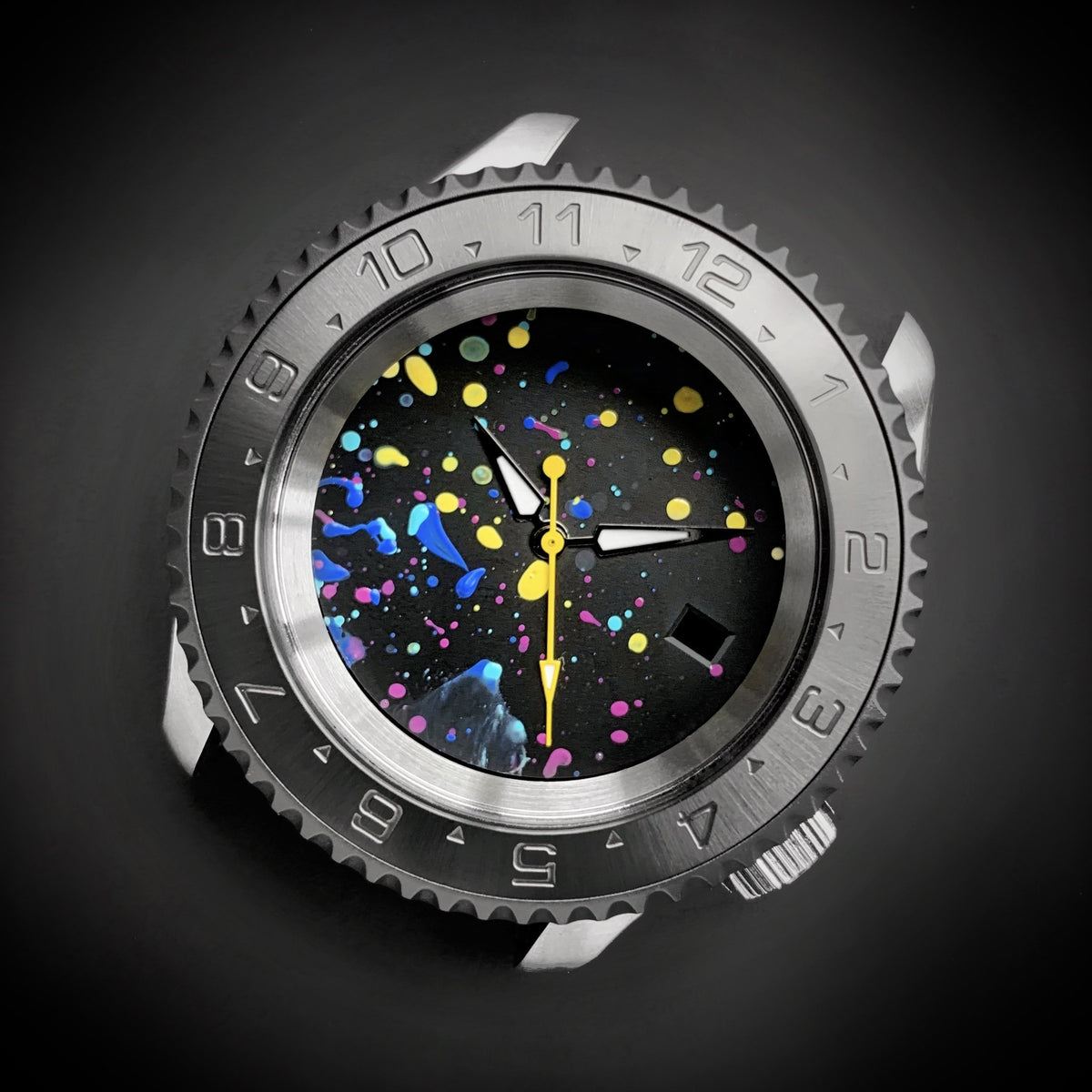 Steel Insert - 007 Dual Time - Brushed Gun Metal