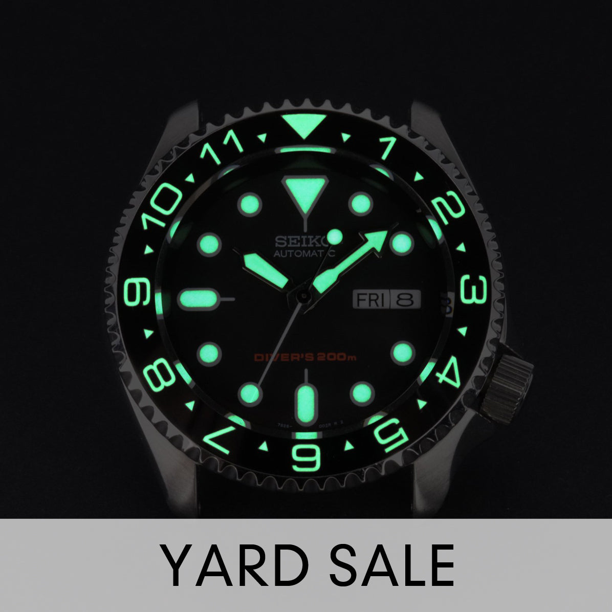 YARD SALE - Ceramic Insert - 007 Dual Time Black - Luminous Green