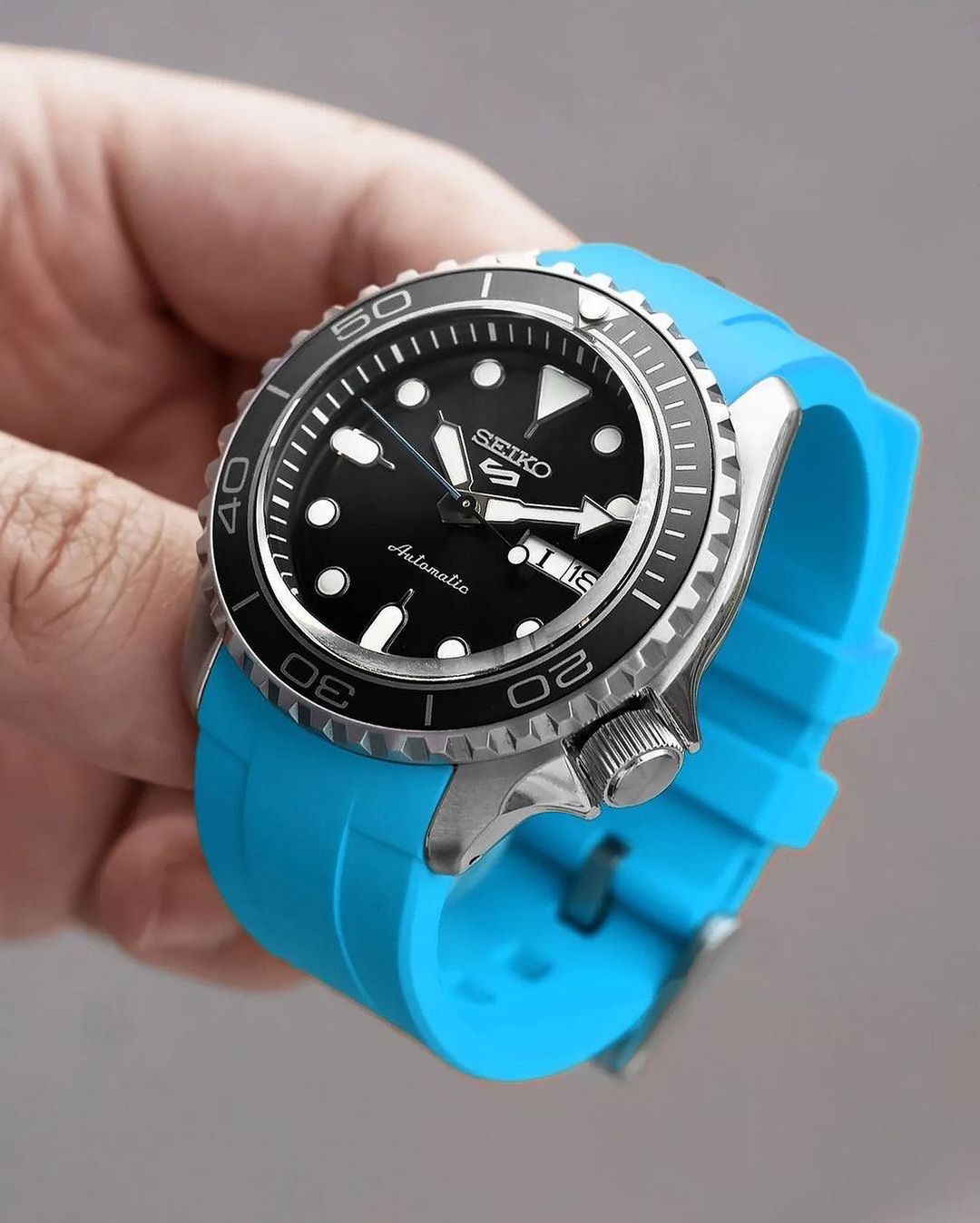 FKM Rubber Strap - SKX007/SRPD Classic - Sky Blue