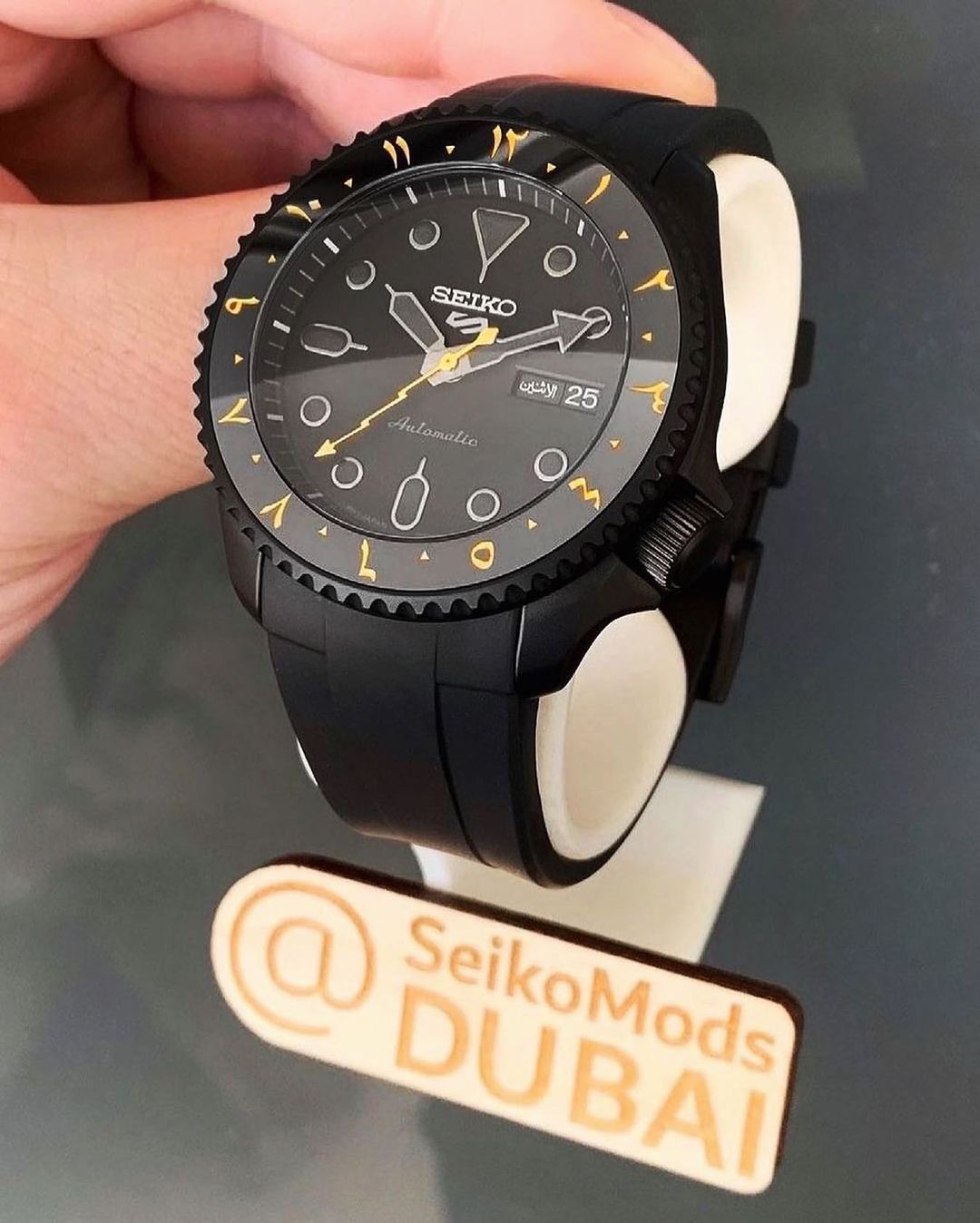 Ceramic Insert - 007 Arabic Dual Time Black X Gold
