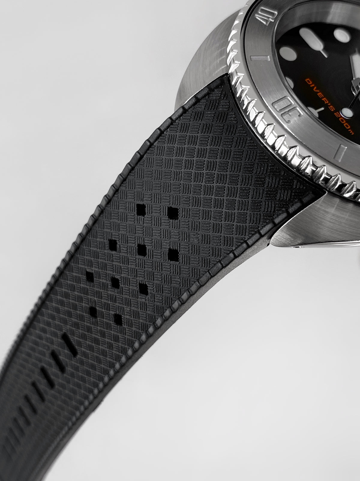 FKM Rubber Strap - SKX007/SRPD Tropic - Black