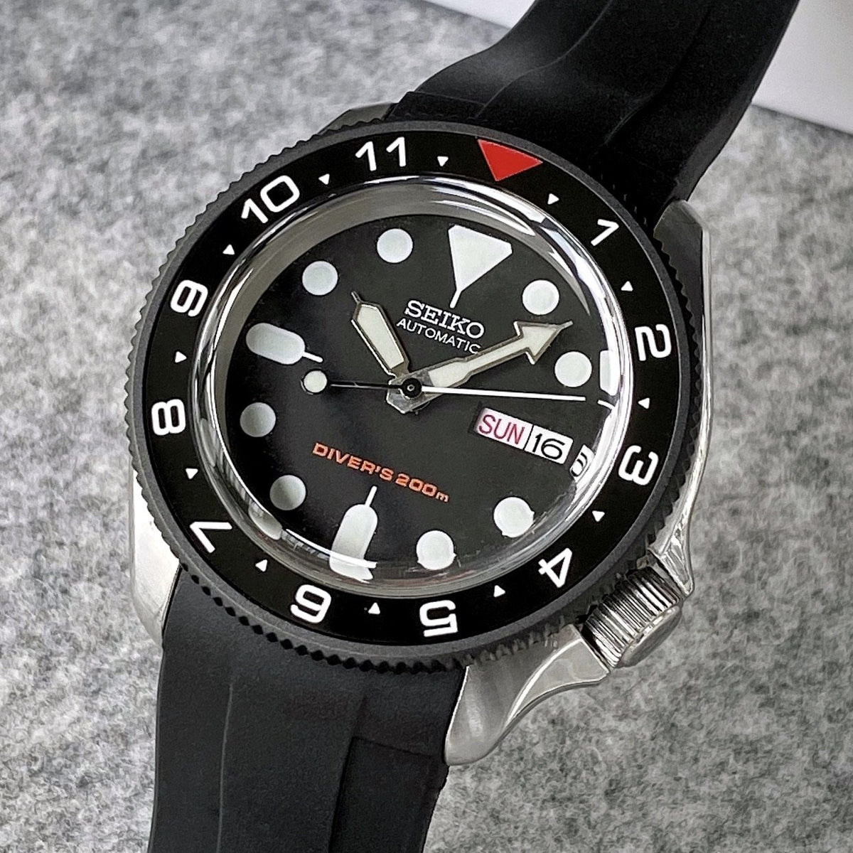 Ceramic Insert - SKX Dual Time Red T Black