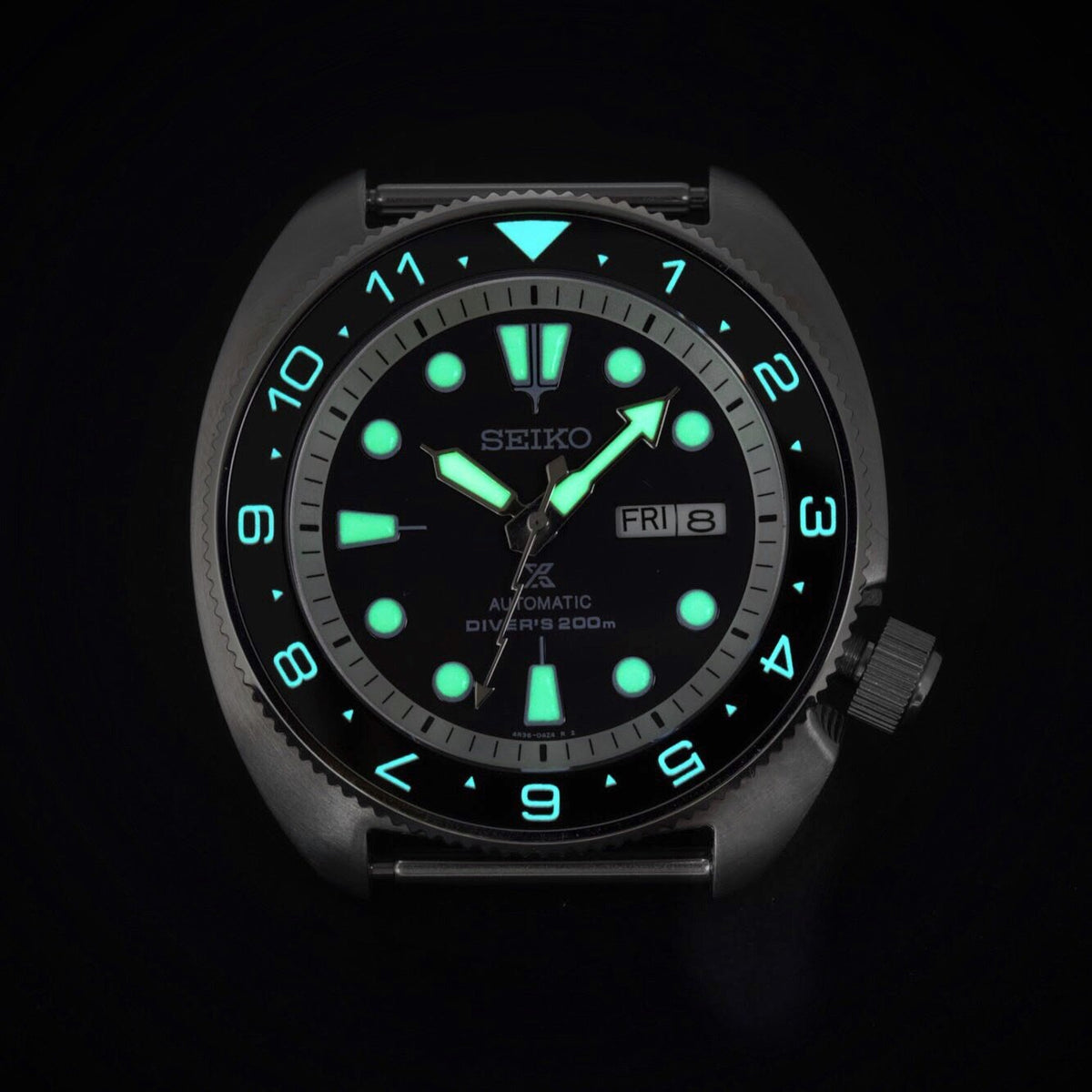 Ceramic Insert - SRP Turtle Dual Time Black - Luminous Aquaris