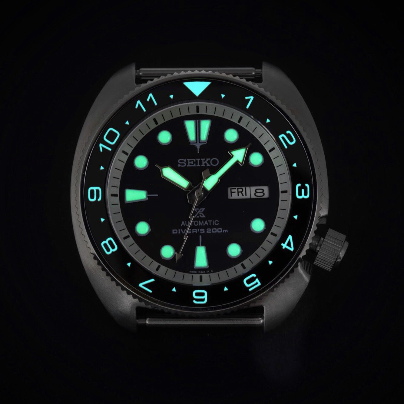 Ceramic Insert - SRP Turtle Dual Time Black - Luminous Aquaris