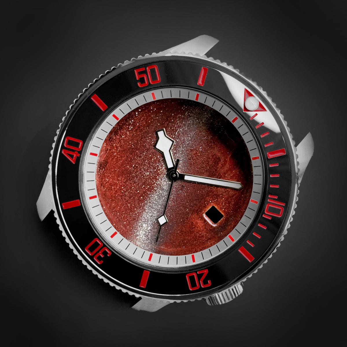 Chapter Ring - SKX007/SRPD - Matt Silver w Markers (Red)