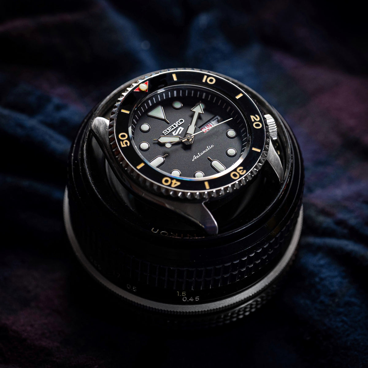 Ceramic Insert - SKX Red T Black X Gold