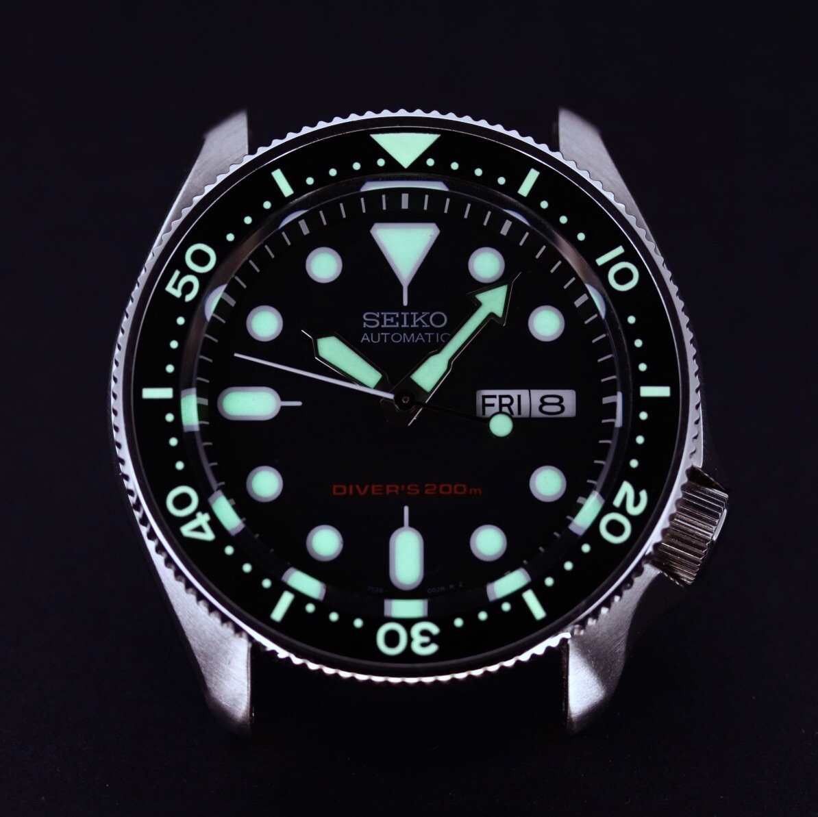 Ceramic Insert - SKX Black - Luminous Green