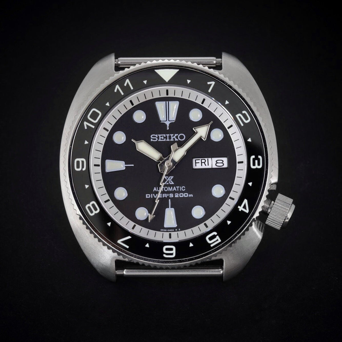 Ceramic Insert - SRP Turtle Dual Time Black - Luminous Aquaris