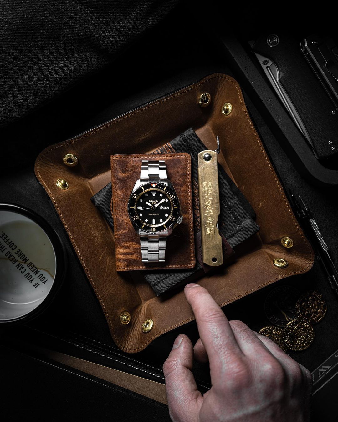 Chapter Ring - SKX007/SRPD - Brushed Gold w Engraved Markers